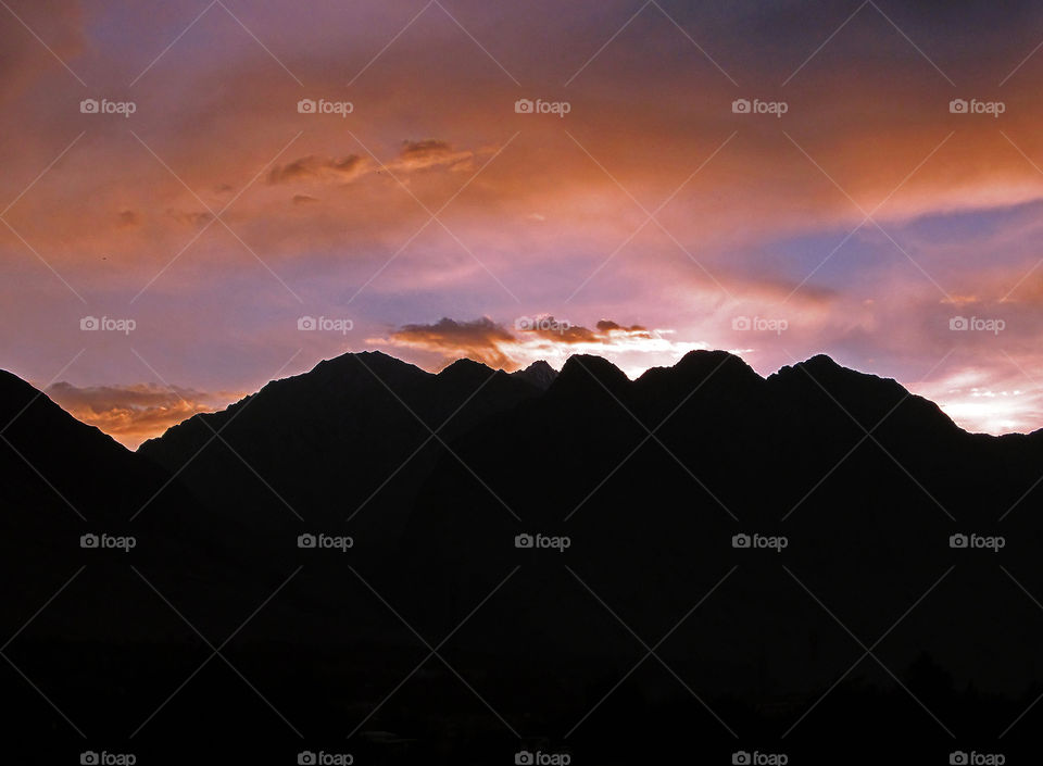 Majestic Gilgit-Baltistan. dusk time in the city of Gilgit in northern Pakistan