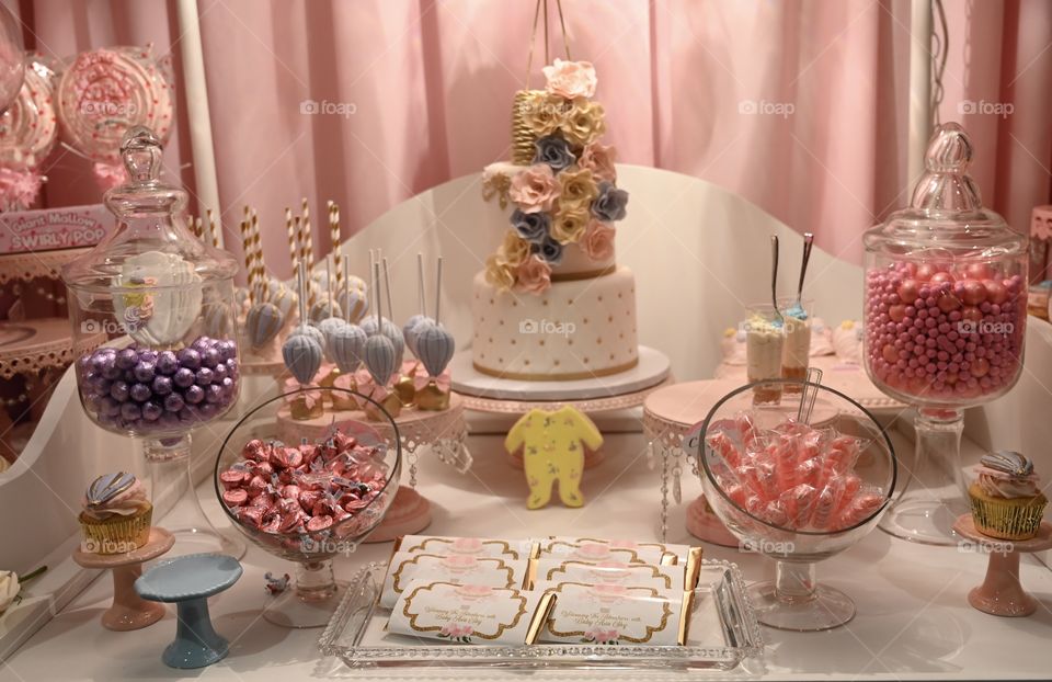 Table of sweets for baby shower. 