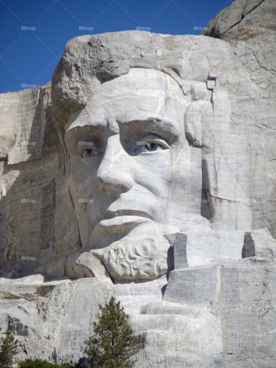 Abraham Lincoln on Mt Rushmore. Abrahalm Lincoln depicted in Mt. Rushmore National Monument 