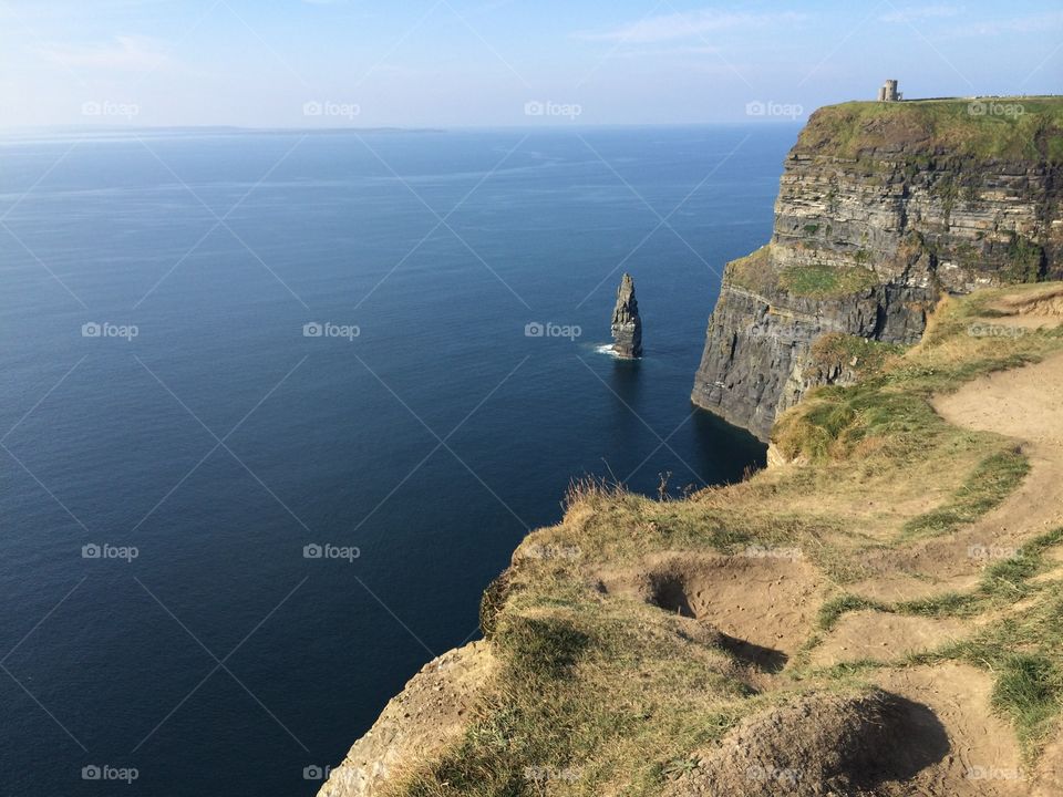 Island against clear sky