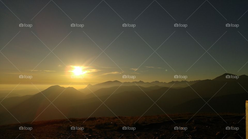 A beautiful mountain sunset in Tatry mountains, Slovakia