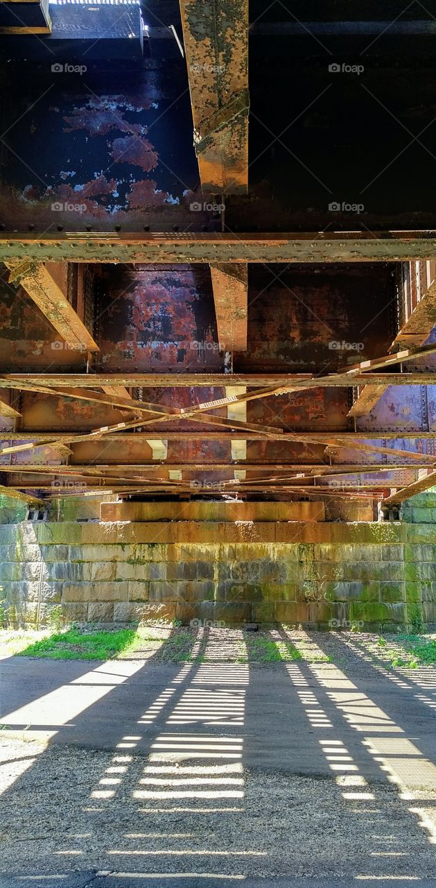 Old Rusty Underside of Bridge