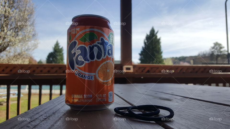 A Fanta outdoors