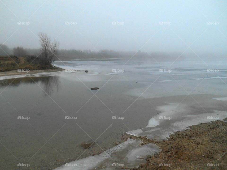 Water, No Person, Landscape, Fog, Sunset