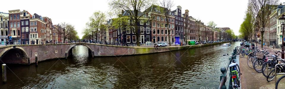 Amsterdayyyum. Amsterdam canal in springtime