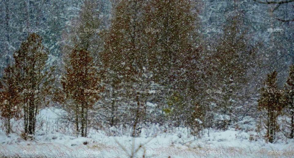 Snow storm on Lake done in Pencil Effect