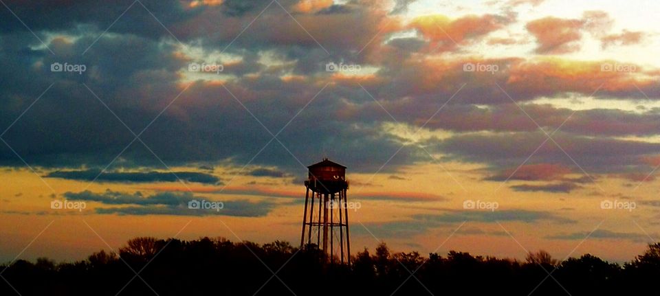 Water tower with eyes