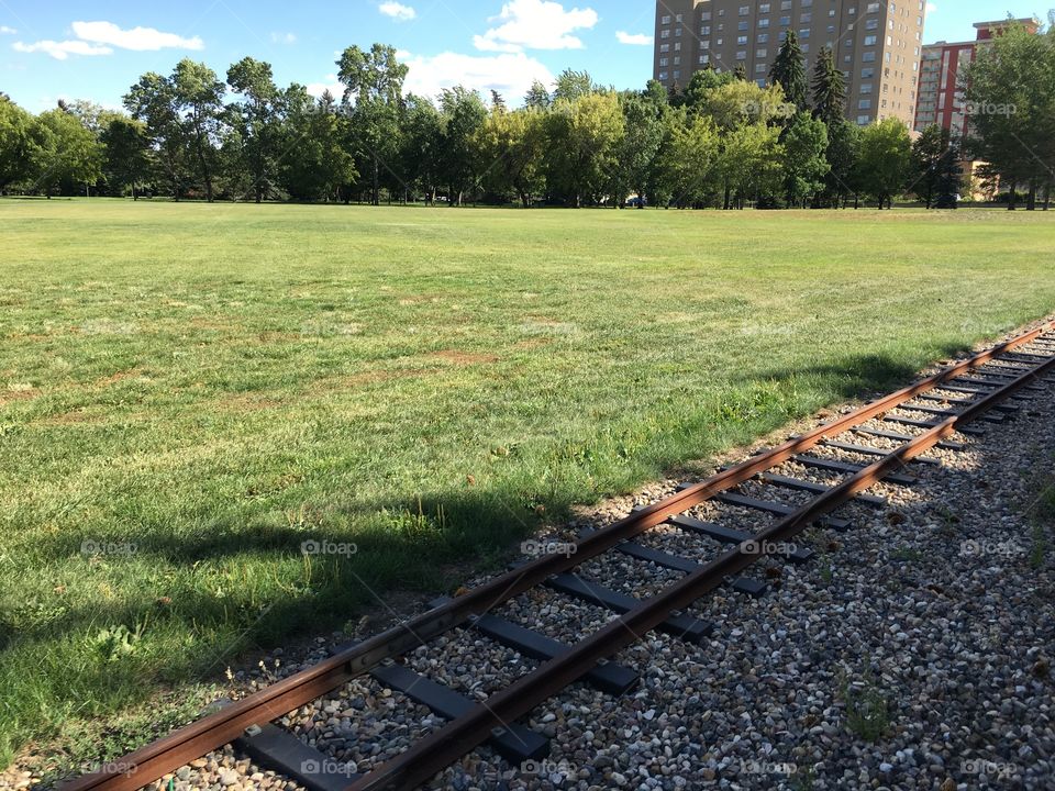 Railway, Grass, Locomotive, Track, Guidance