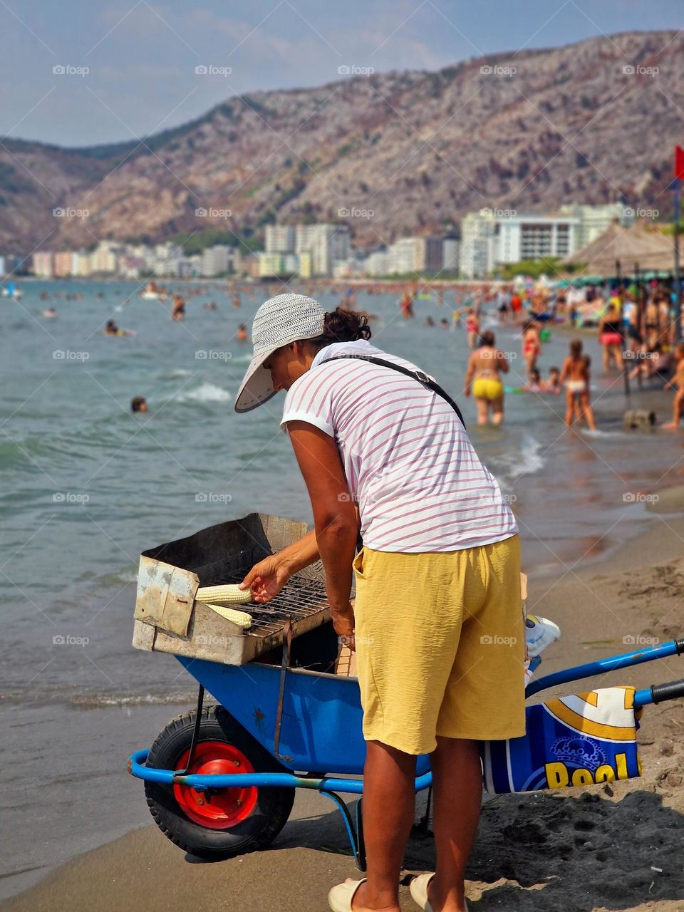 grilled corn on the beach