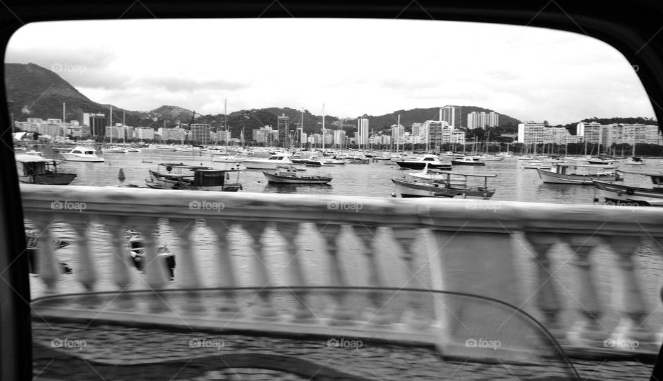 urca beach in black and white