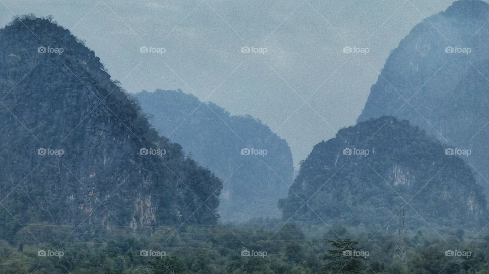 Landscape, Mountain, Fog, Tree, No Person