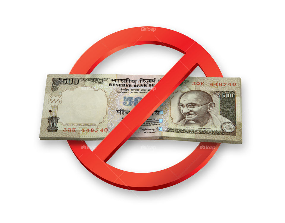 Indian old currency rupee 500 notes banned