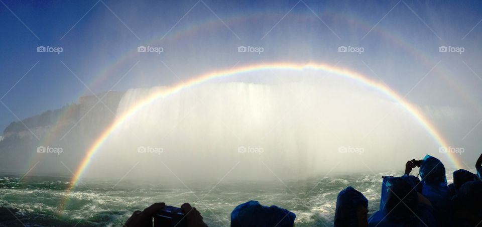 Falls . Niagara Falls amazing rainbows shot 