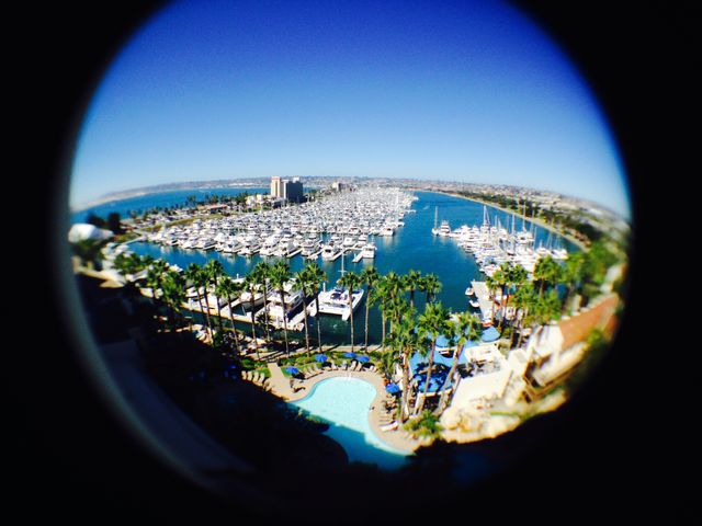 Fisheye View of the Harbor in Downtown San Diego
