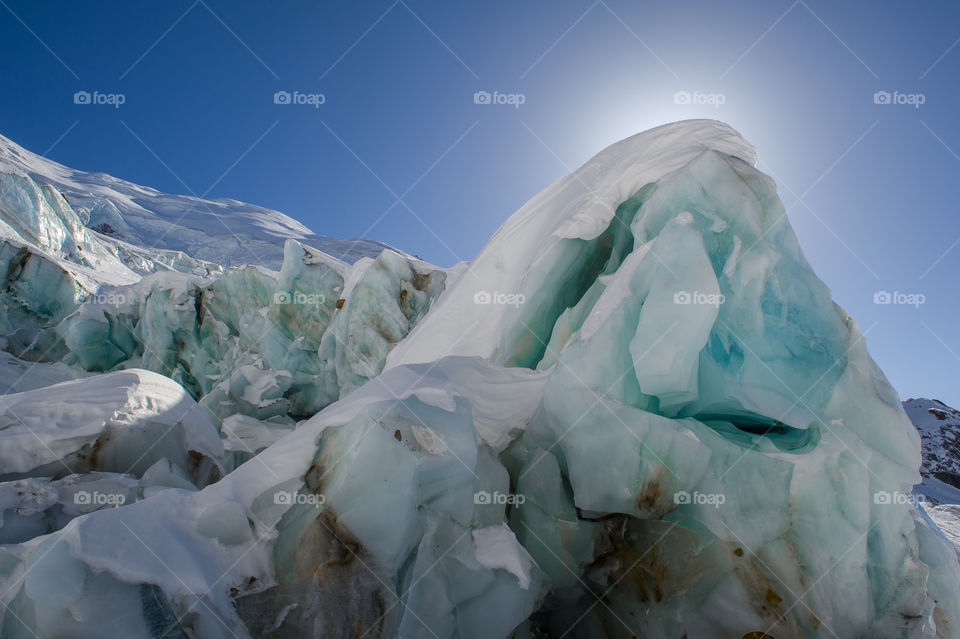 glacier in the swiss alps 