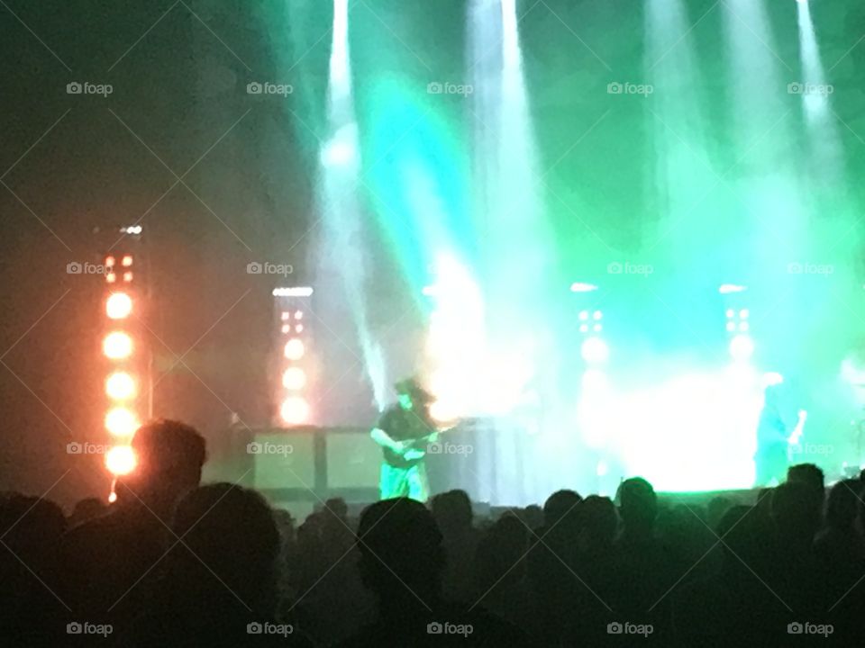 Concert lighting with bass player