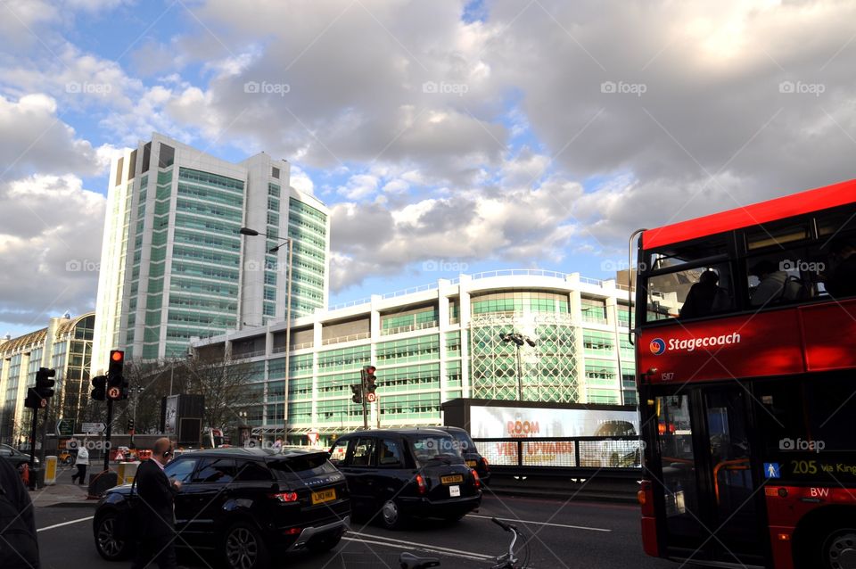 Beautiful London traffic view 