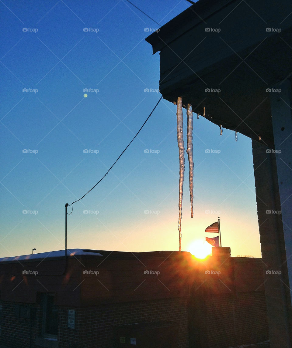 Icicle sunset