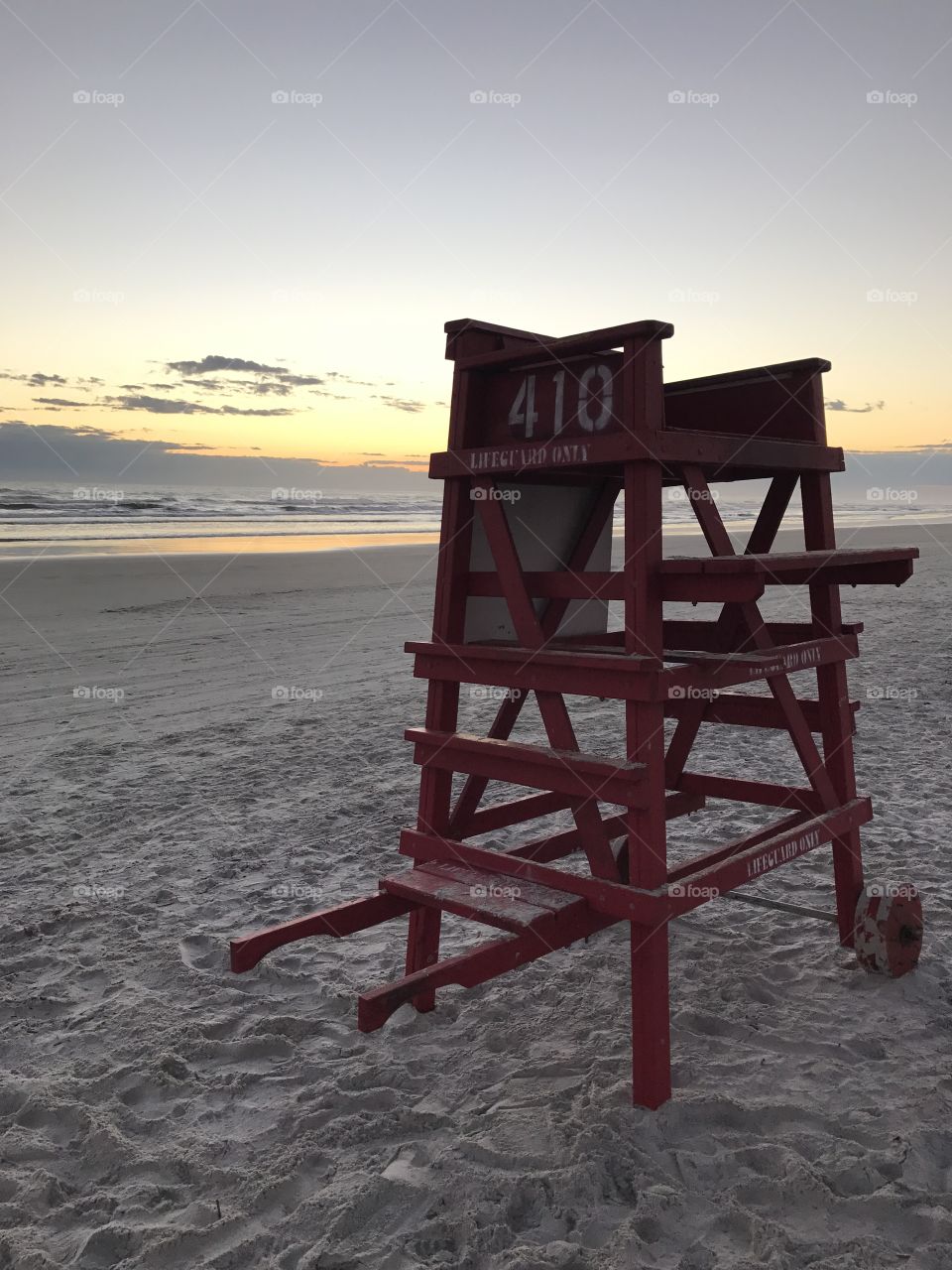 Lifeguard stand on beach 
