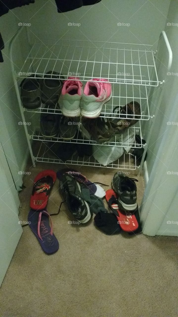 Messy shoe racks