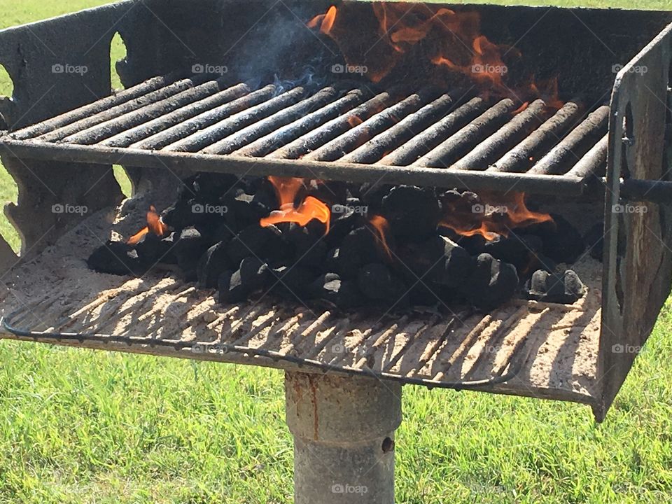 Fire in the grill