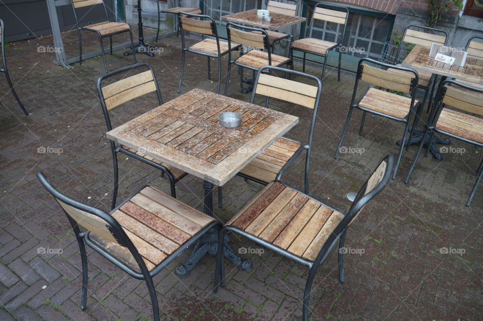 Empty Wet Terrace