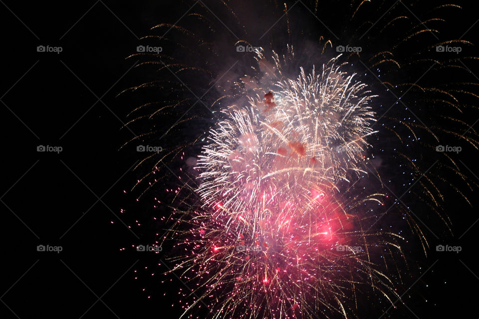 Fireworks, holiday, lights, flicker, splash, celebration, joy, sky, black sky, bright lights against the black sky, night, summer, night sky,
Bright lights of the salute against the black sky