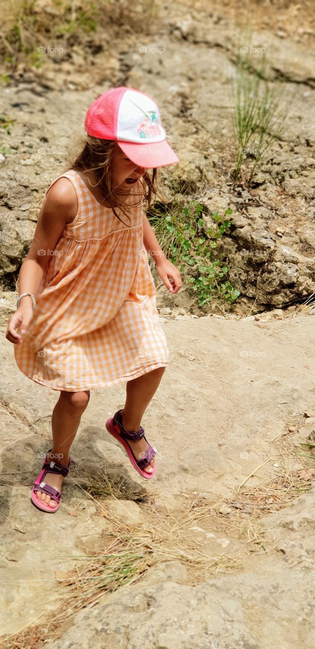 Girl on uneven grounds