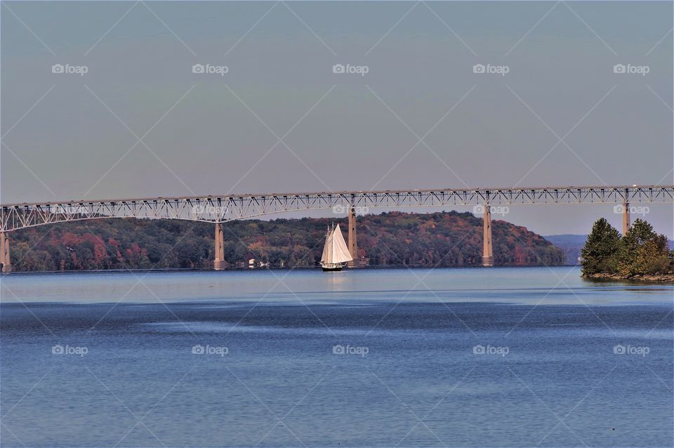 Sailboat Near Bridge