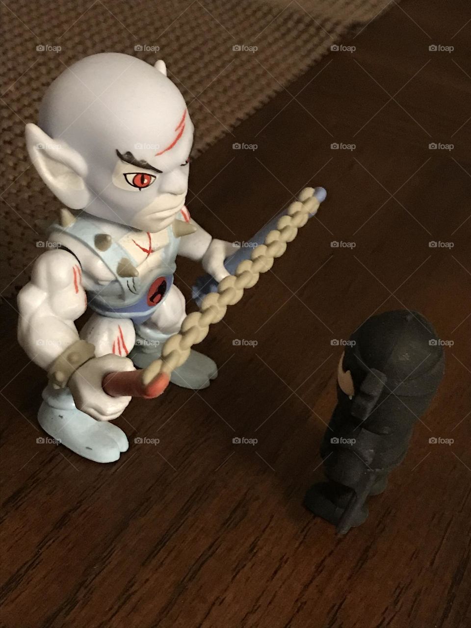 Face-off. It is the ultimate showdown between Panthero of the Thundercats and a ninja.