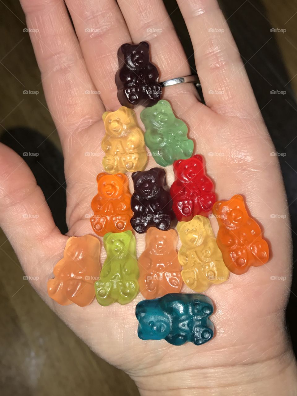 Holding gummy bears