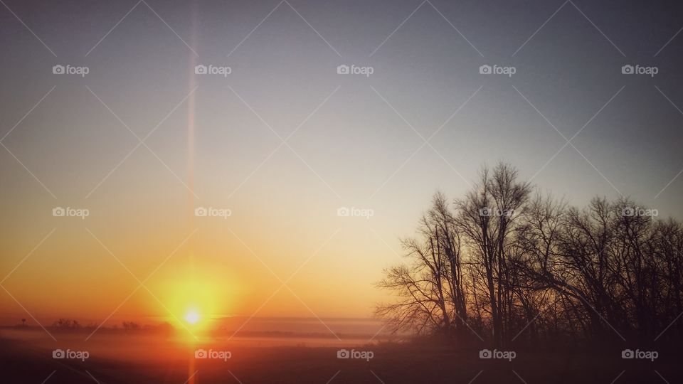Misty Kansas Sunrise