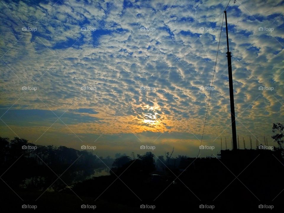 Sunrise in morning this winter