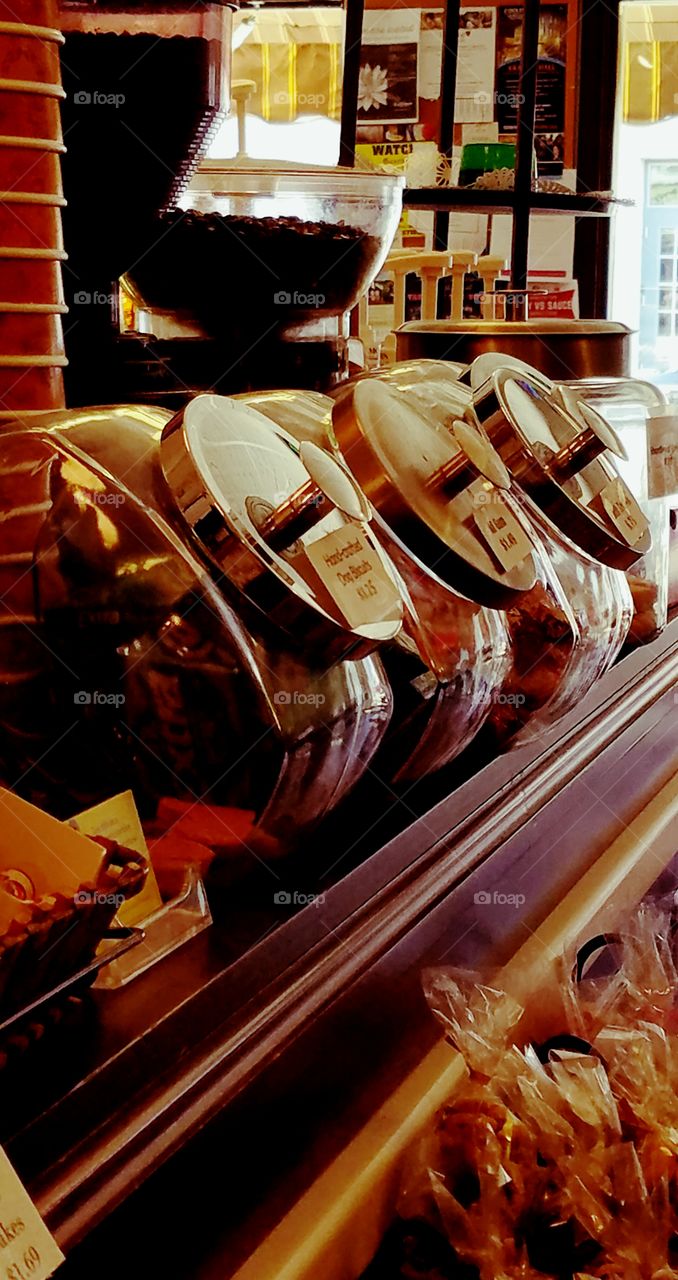 jars at a coffee shop