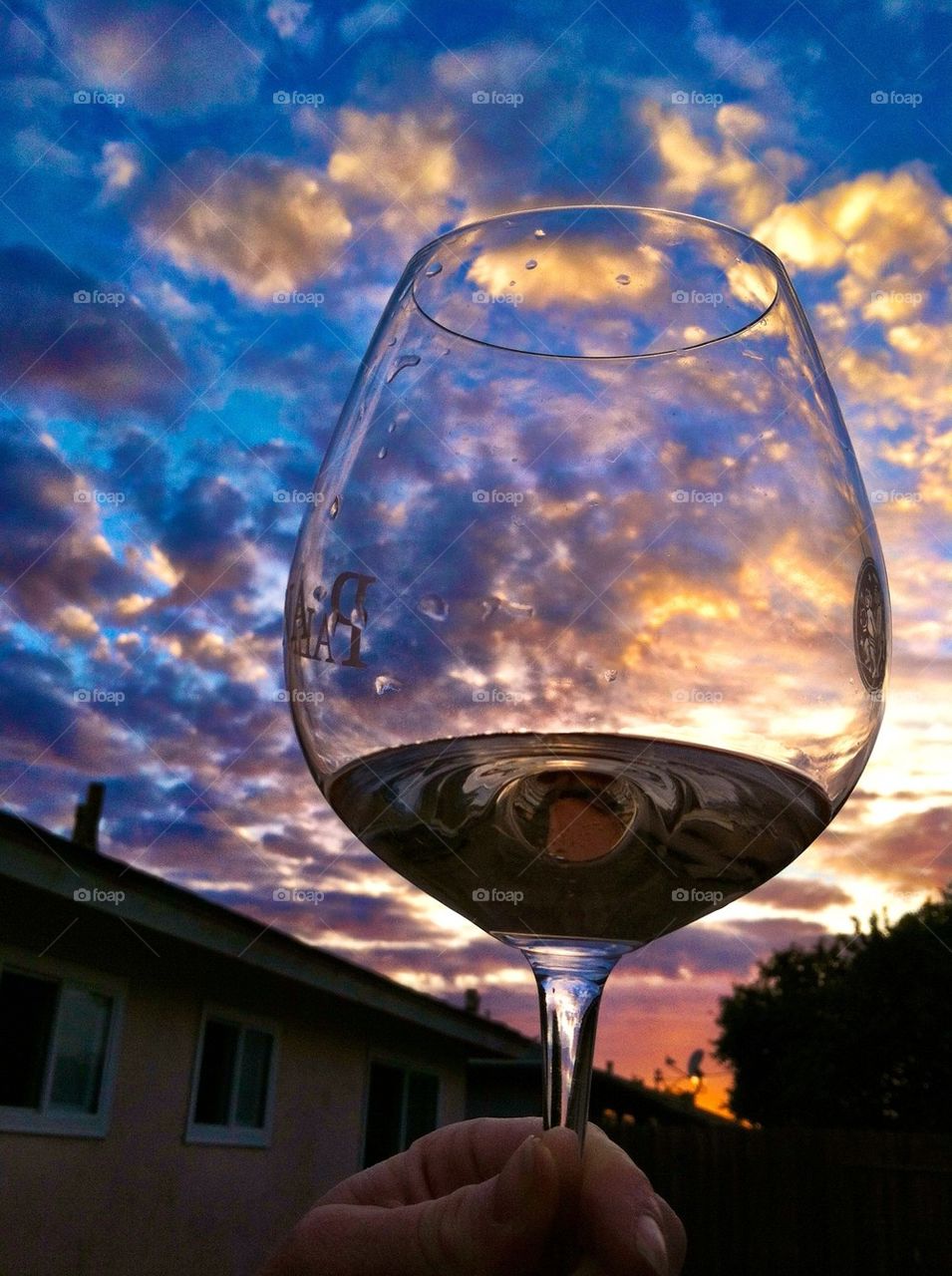 Wine glass sunset