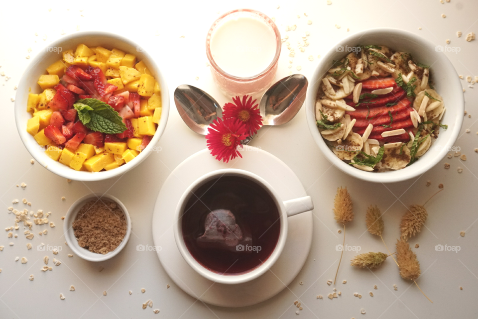 Stay cozy in winter! breakfast with tea