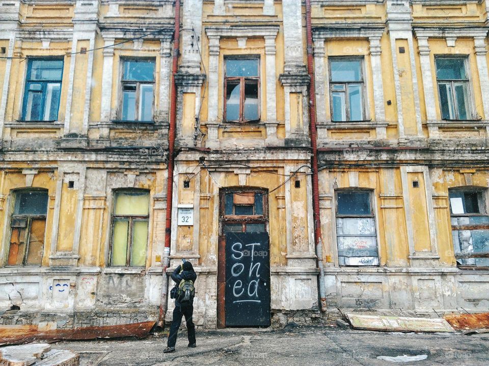 old house in the city of Kyiv, Ukraine