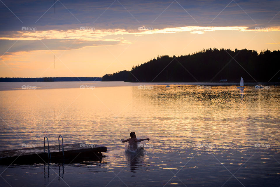 Summer evening swim 