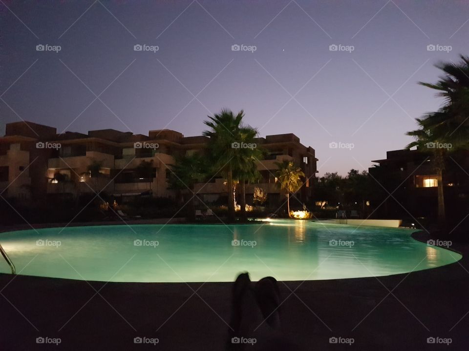 Marrakech night swiming pool