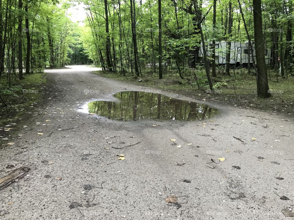 Heart shaped puddle 