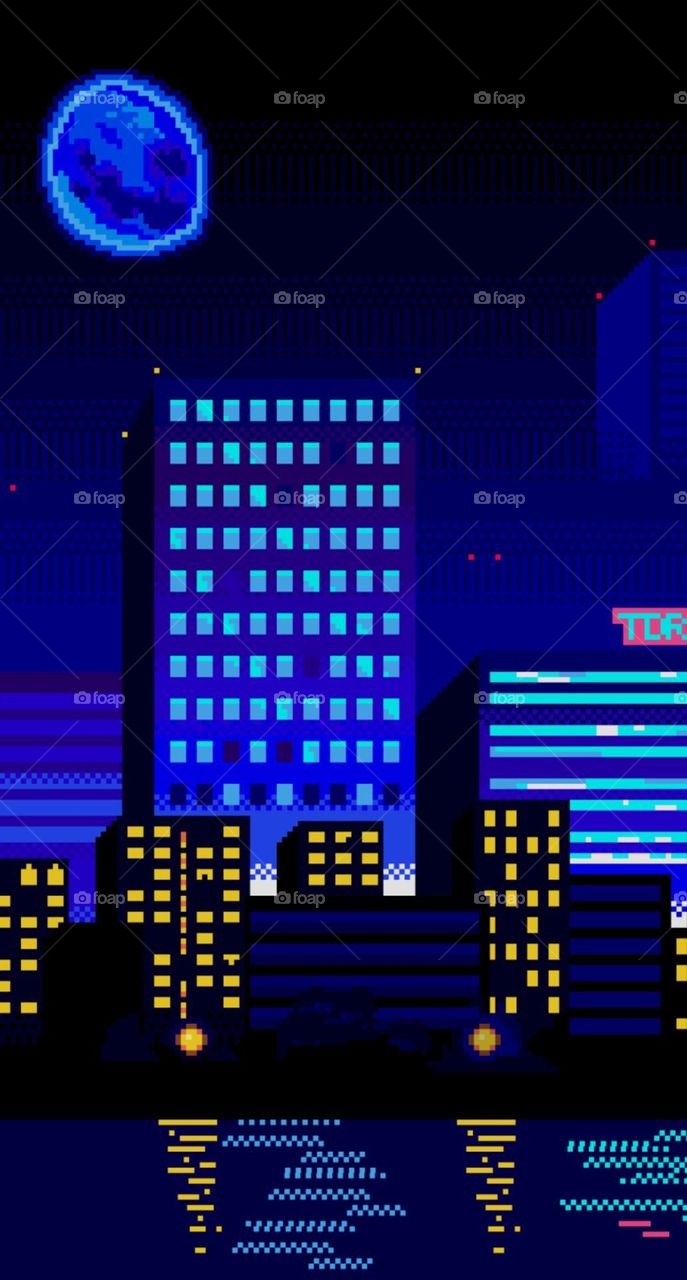 Pixel night city