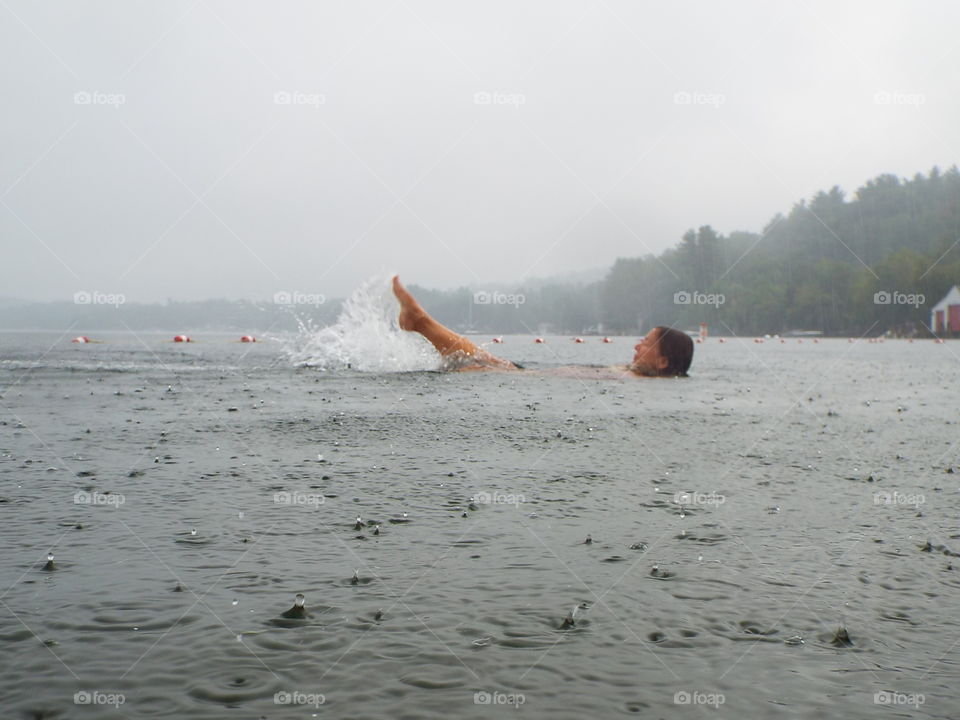 Swimming in the rain