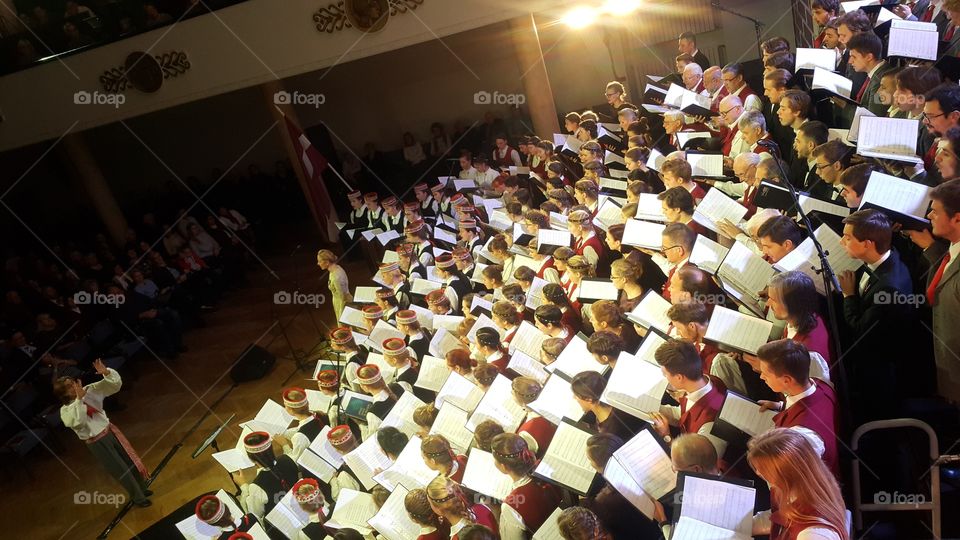 Chorus singing in University of Latvia.