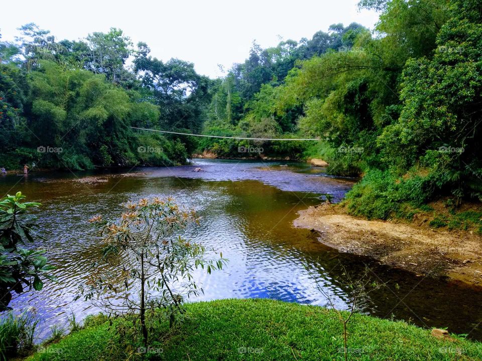 A swing bridge in Sri Lanka