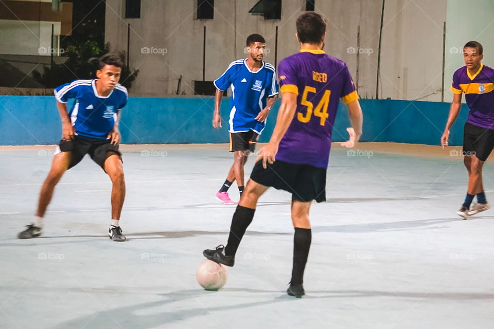 futsal game at the sports center of the federal university of Bahia, in salvador.