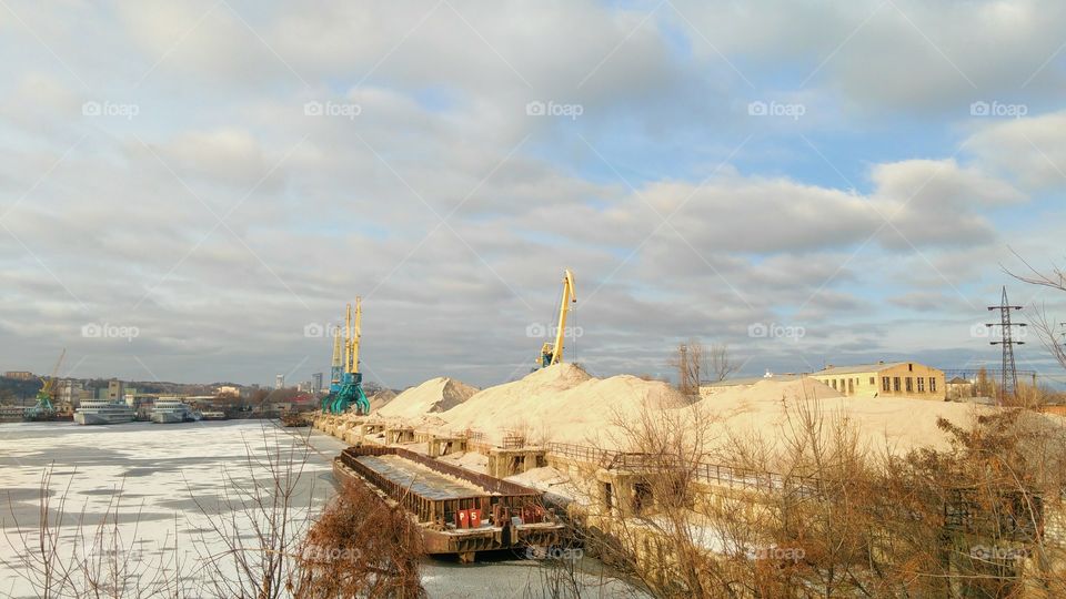 Kiev harbor in winter