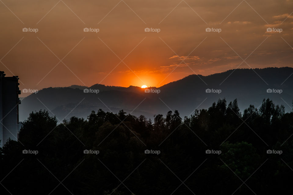 Beautiful sunset in Mexico City 