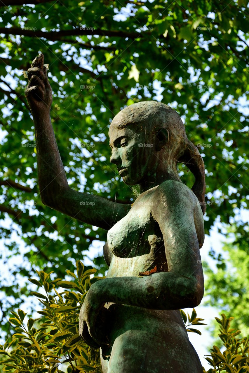 Detail of a statue in Parque de Vista Alegre, Santiago de Compostela