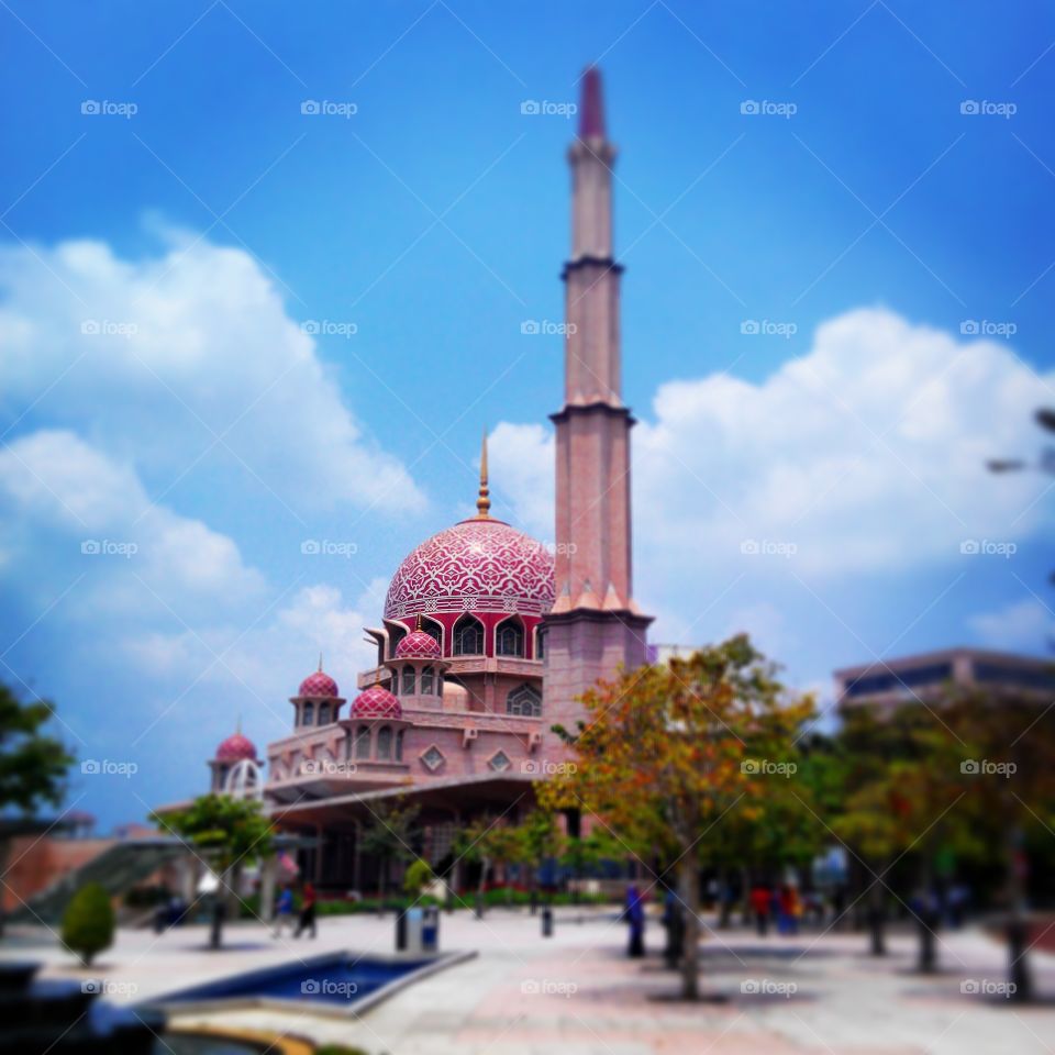 Putra Mosque, Putrajaya. Beautiful Mosque on a midday
