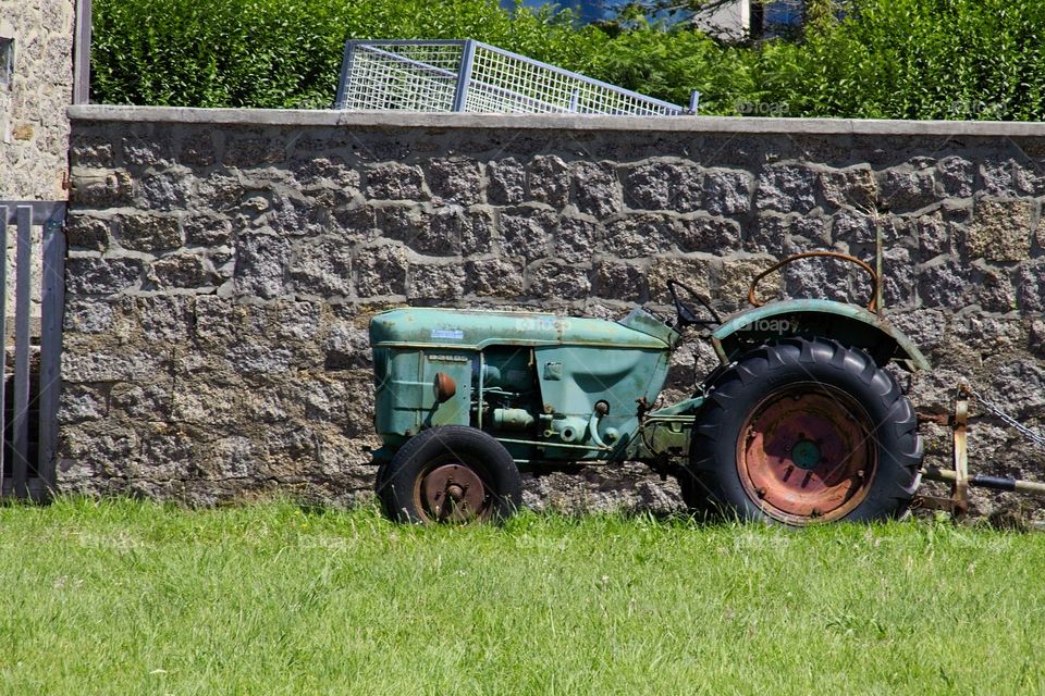 old tractor in the field